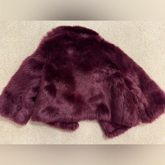 Janie and Jack Faux Fur Jacket in Deep Plum - Picture 2 of 4
